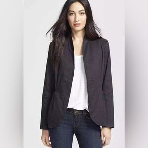Eileen Fisher Women’s Black Silk/Ramie Blend‎ Zipper Blazer Jacket Size Medium